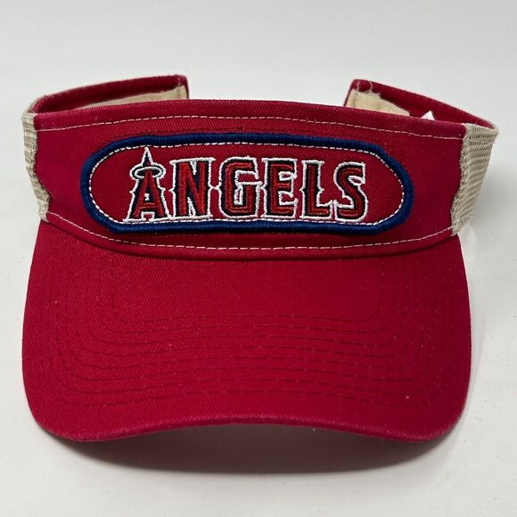 California Angels Visor Hat Cap Anaheim MLB Baseball Trucker Mesh Strapback Red - Picture 9 of 9